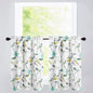 Green Birds Floral Printed Kitchen Tier Curtains, 30 x 36, 2 Panels | Soft Thick Fabric, Easy to Hang Rod Pocket Design, Country Style Short Curtains for Small Window