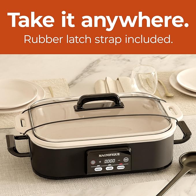 Magnifique 4 Quart Casserole Digital Slow Cooker, Premium Ceramic Bakeware - Image 5