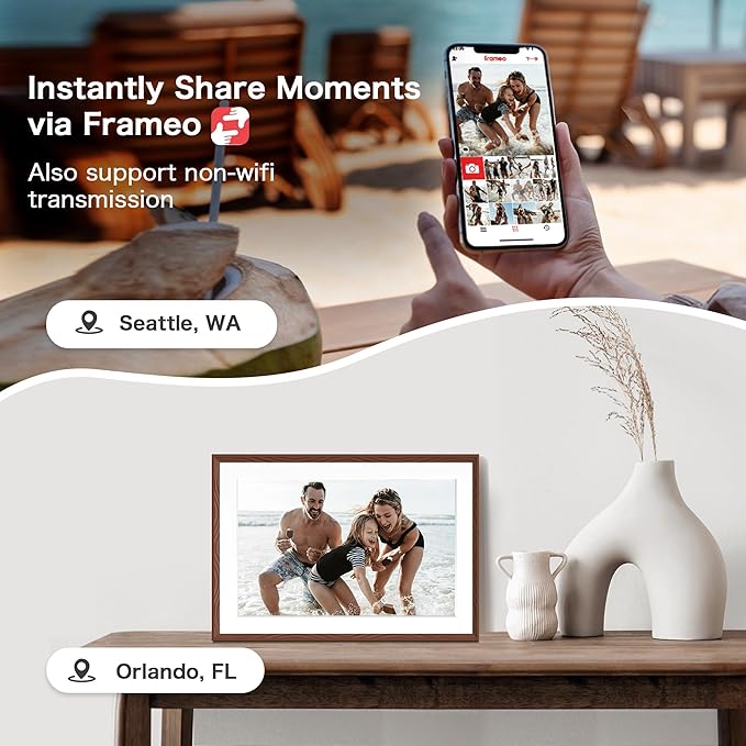 Digital Picture Frame, 10.1'' Frameo Digital Frame Wifi, 32GB Memory, 1280*800 - Image 3