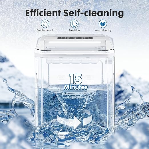 Sweetcrispy Countertop Ice Maker, Portable Ice Machine Self-Cleaning, 9 Cubes - Image 6