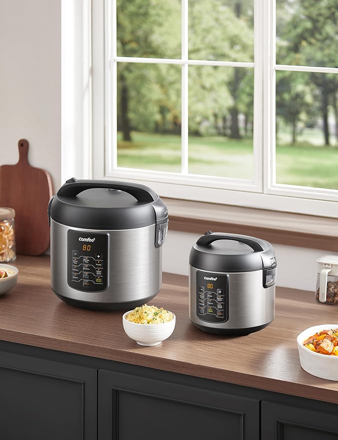 COMFEE' Compact Rice Cooker, 6-in-1 Stainless Steel Multi Cooker, Slow Cooker - Image 7