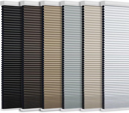 Cellular Shades Door Window Blinds Cordless Blackout, Honeycomb Blind Accordion Shade Room Darkening Indoor Pleated 1.5" Cell, Custom Size, Taupe