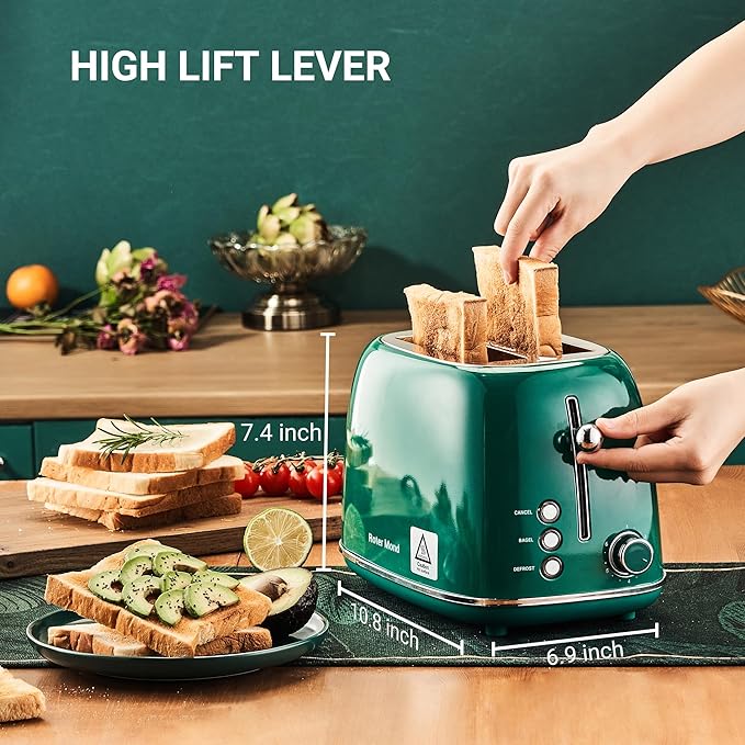 Roter Mond 2 Slice Toaster Retro Stainless Steel - Image 8