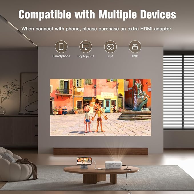 AuKing Projector, 2025 Upgraded Mini Projector, Full HD 1080P Home Theater - Image 5