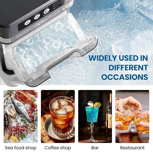 Chewable Crunchable Countertop Nugget Ice Maker，with Side Water Tank, 41 Lbs in - Image 6