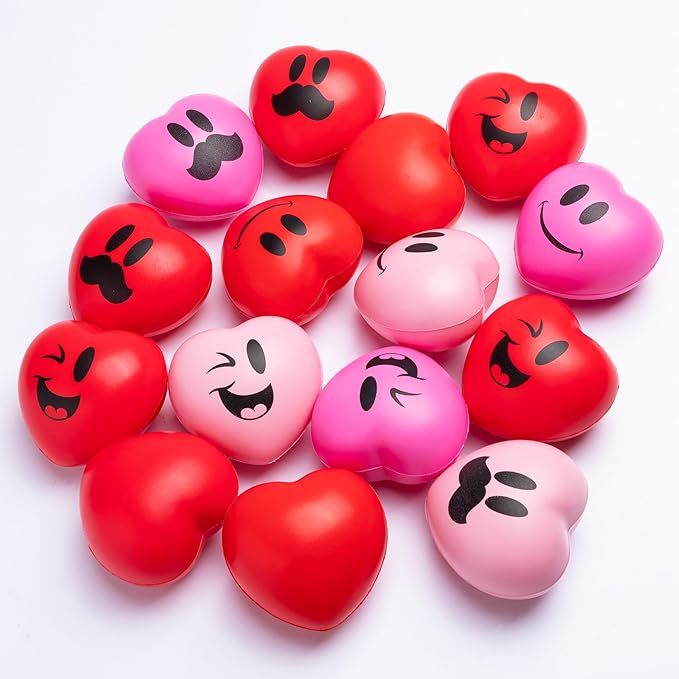 JOYIN 15 Pcs Valentines Day 3 inch Heart Stress Balls Stress Relief Heart - Image 7