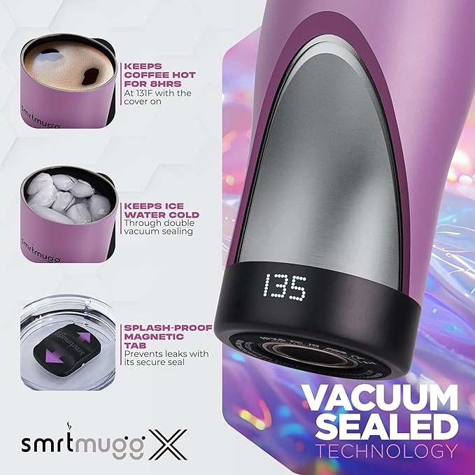 X Heated Coffee Mug 19 oz., 8 Hour Battery Life, Self-Heating, Adjustable Temp - Image 4