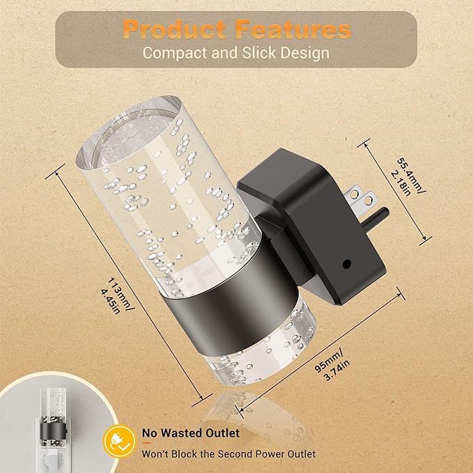 JandCase Night Light, Night Lights Plug into Wall, 3000K LED Nightlight - Image 4