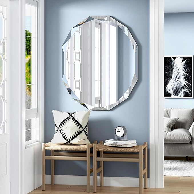Bathroom Mirrors for Over Sink, Round Frameless Mirrors for Wall, 30x36 Inch - Image 7