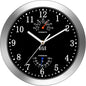 HITO 10 Inch Silent Wall Clock Battery Operated Non Ticking Glass Cover Silver by hito