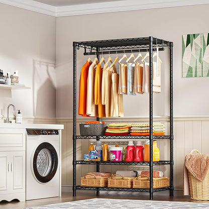 Ulif H4 Portable Closets, 4-Tier Metal Clothes Garment Rack - Image 5