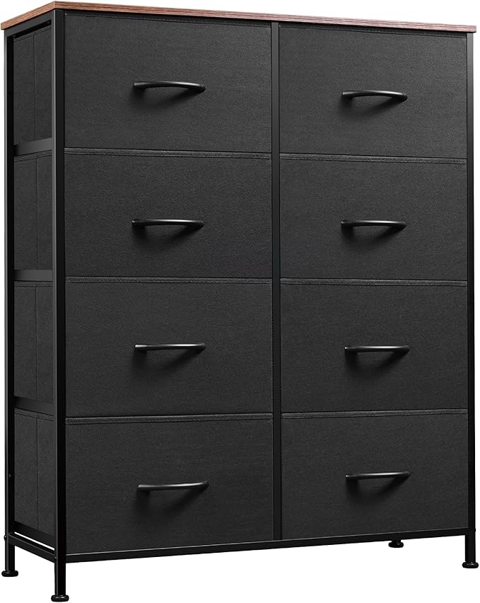 WLIVE Tall Fabric Dresser with 8 Drawers, Storage Tower with Fabric Bins by WLIVE