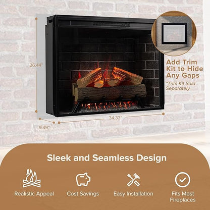 Modern Ember Uptown 33" Smart Electric Fireplace Insert - Image 5