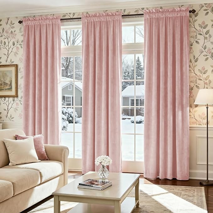 Lazzzy Blackout Curtains Thermal Insulated Room Window Drapes Super Soft Luxury - Image 7