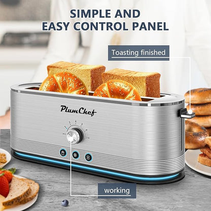 4-Slice Toaster, Extra Wide Long Slot Toaster, 7 Browning Settings, - Image 6