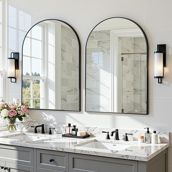 Arched Mirror 20"x30", Bathroom Mirror, Wall Mounted Vanity Mirror - Image 2