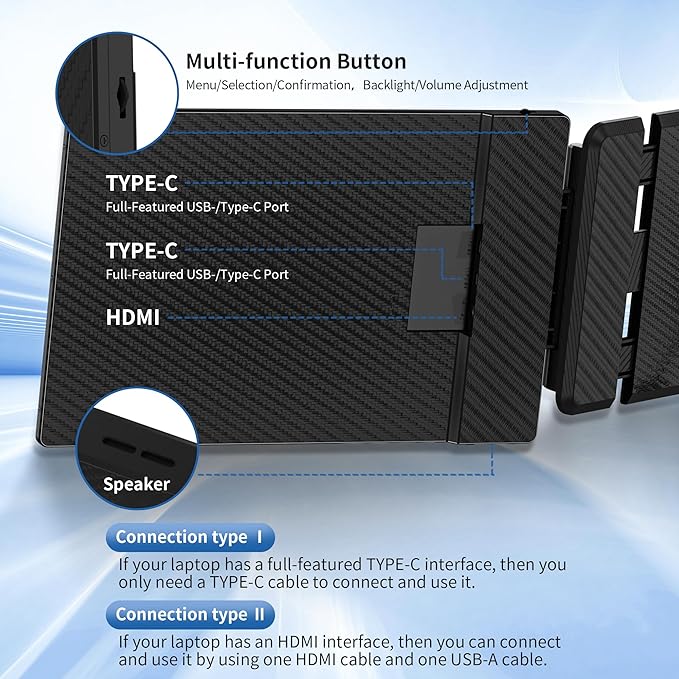 New Upgraded Laptop Screen Extender Portable Monitor, 1080P FHD IPS Screen - Image 3