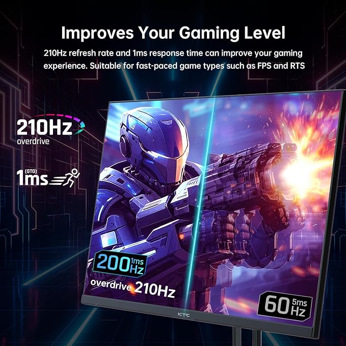 KTC 27 Inch QHD Gaming Monitor, 2K 200Hz Up to 210Hz 1ms Fast IPS Computer - Image 2