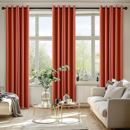 MIULEE Burnt Orange Blackout Curtains - Image 6