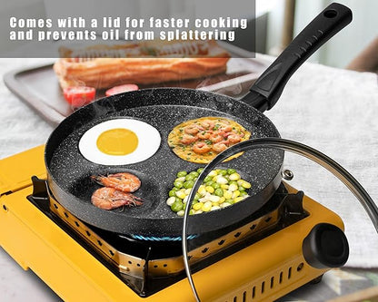 MyLifeUNIT Egg Frying Pan, 4-Cup Nonstick Fried Egg Pan, Aluminum Egg Cooker Pan - Image 3
