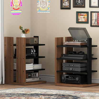 space-saving corner audio rack, 4-tier stereo cabinet media, view 9