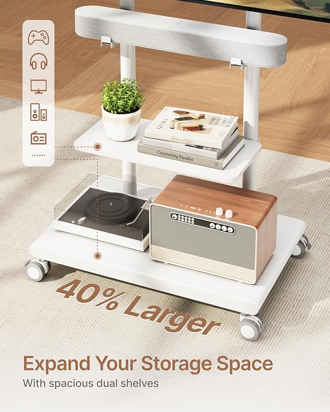 ECOTINY Steel Base Rolling TV Stand - Image 7