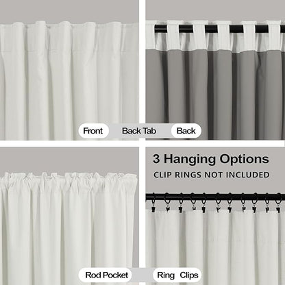 KOUFALL Ivory Linen Blackout Curtains 108 Inches Long, Thermal Insulated Floor - Image 4