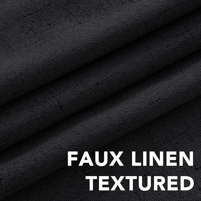 H.VERSAILTEX Bedroom Curtains Blackout Linen Blackout Curtains 84 Inches Long - Image 4