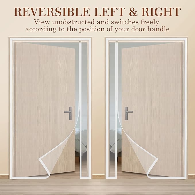 Yotache White Reversible Left Right Side Opening Tall Magnetic Screen Door Fits - Image 3