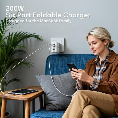 2 Pack USB C Charger Block, 200W GaN Super Fast Charger Type C iPhone 17 16 - Image 6