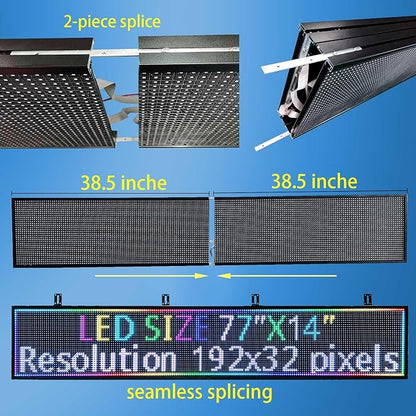 P10 77"X14"Programmable Led Sign Custom Scrolling Outdoor Digital Display Signs - Image 5