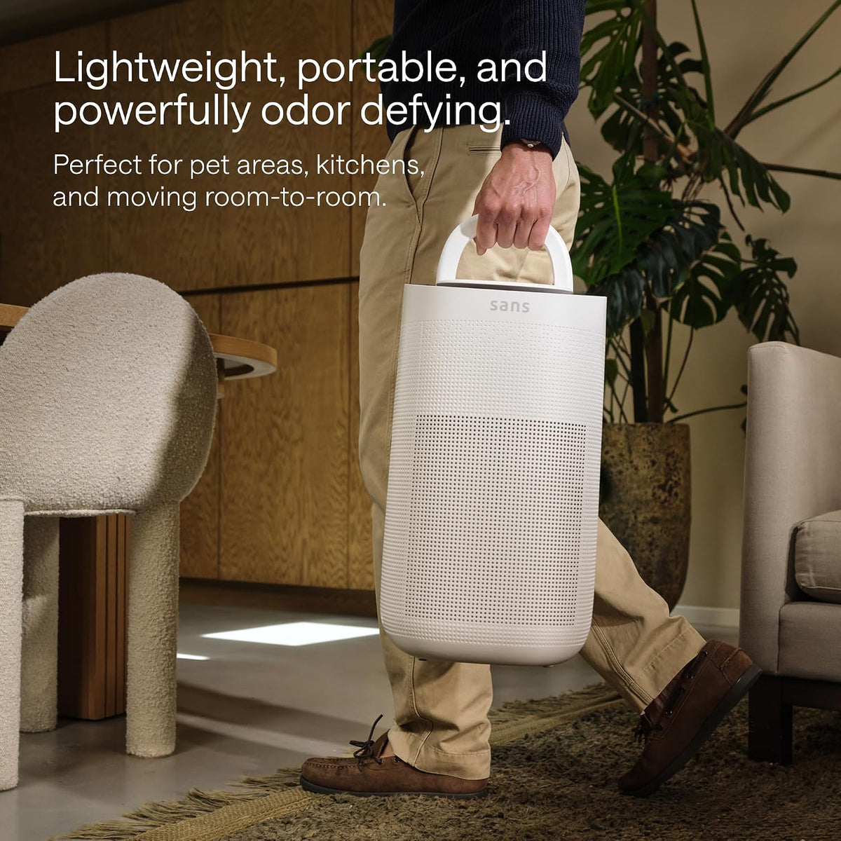 sans hepa air purifier for whole home &, side view