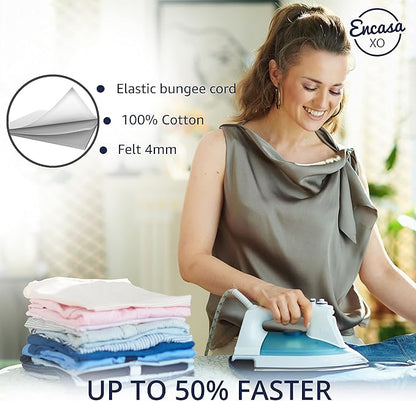 Encasa XO Ironing Board Cover and Pad 49"x18" - 4mm Felt Wide Iron Board Cover - Image 4