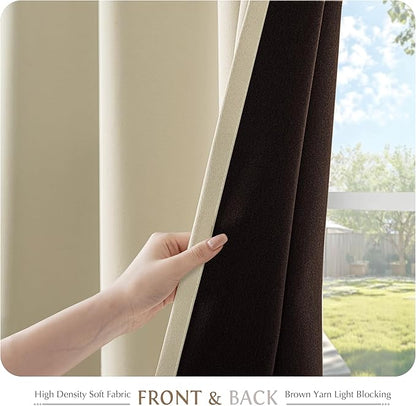 Beauoop 100% Blackout Curtains 63 Inch Long 2 Panels - Image 8
