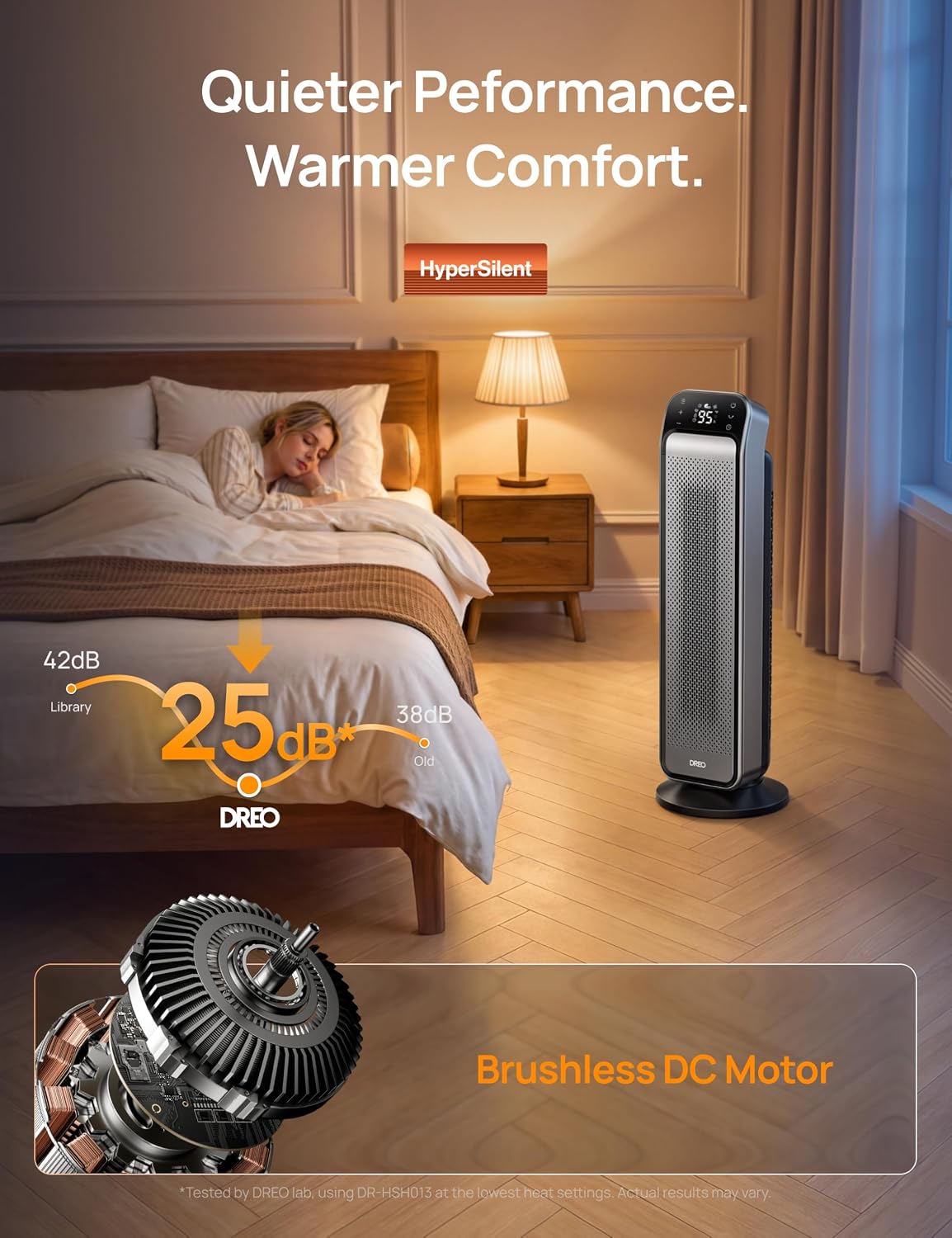 DREO Ceramic Space Heater for Indoor Use 25 Inch, Remote and Thermostat