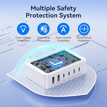 USB C Charger Block, 120W GaN 6-Port Charging Station, 30W Fixed PD Port Type C - Image 7