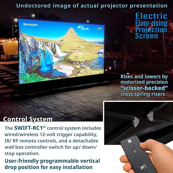 Elite Screens Kestrel Tab-Tension 3 CineWhite, 135 inch 16:9 Aspect Ratio - Image 3