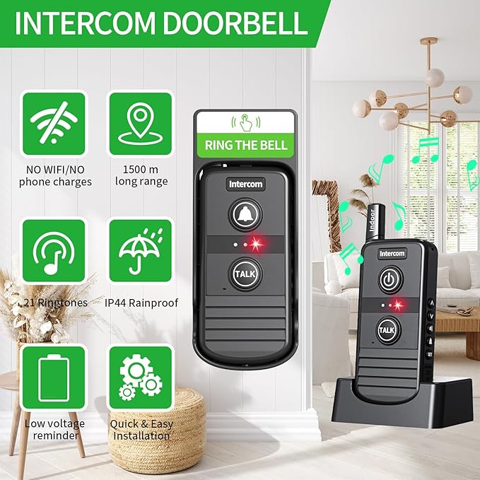 Wireless Intercom Doorbell, Intercoms Wireless - Image 2