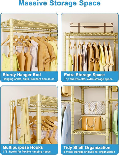 Ulif E4 Clothes Rack, Heavy-Duty Garment Rack, Metal Freestanding Clothing - Image 6