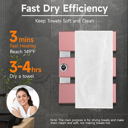 P&Bhusri Electric Heated Towel Rack, Fast Heating and Drying - Image 3