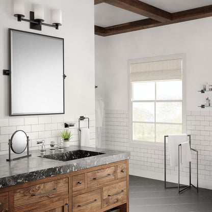 Gatco 4249MXFS Latitude II, Framed Large Rectangle Mirror, 32.5” H, Matte Black