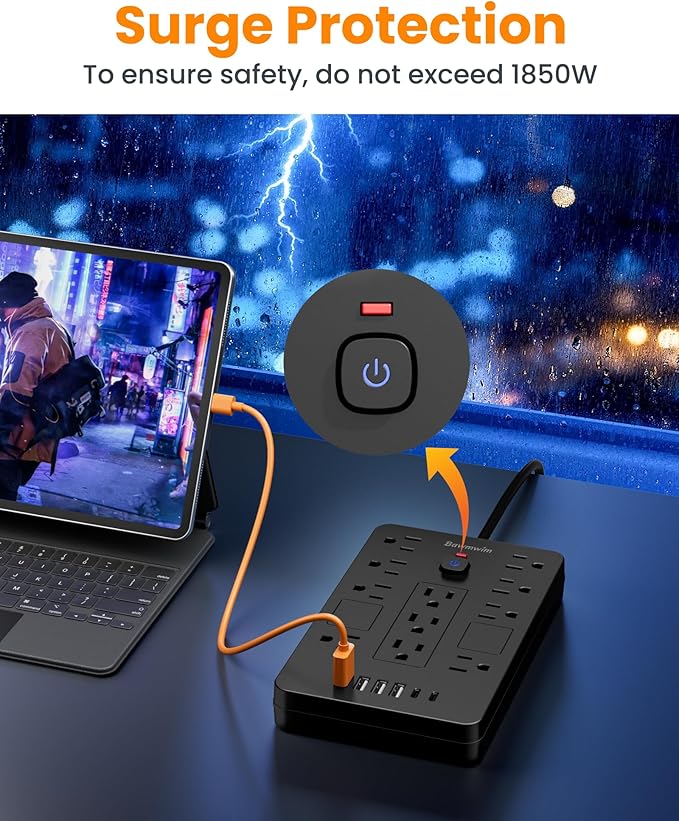 Bawmwim Surge Protector Power Strip - Image 6