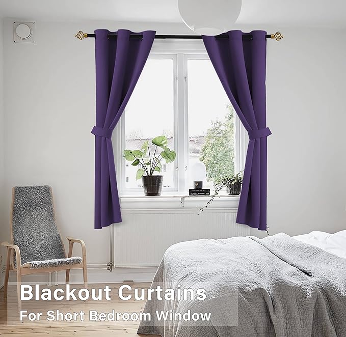 KOUFALL Dark Purple Window Curtains - Image 4