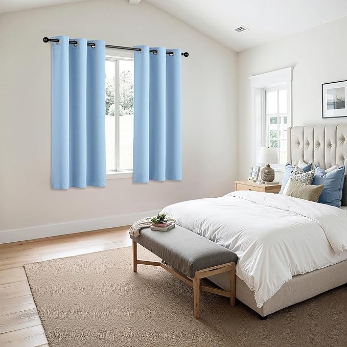 MIULEE Sky Blue Blackout Curtains - Image 6