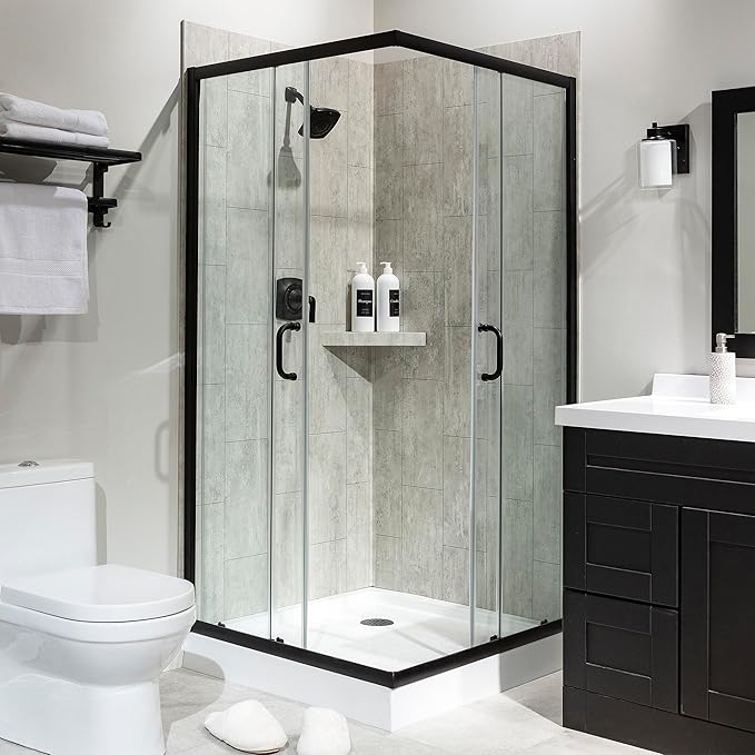 Palisade 78in x 36in x 36in Waterproof Vinyl Corner Shower Surround Kit - Image 3