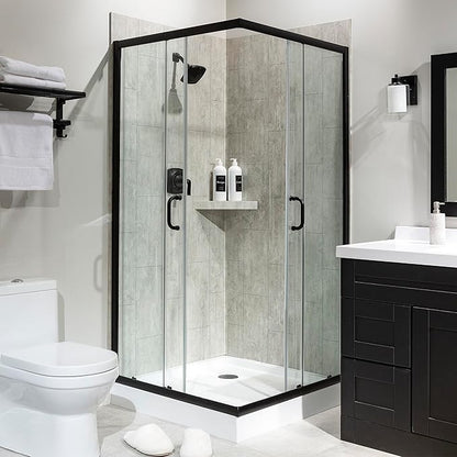 Palisade 78in x 36in x 36in Waterproof Vinyl Corner Shower Surround Kit - Image 3