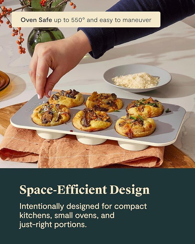 Caraway Nonstick Ceramic 6 Cup Muffin Pan – Non-Toxic, PTFE & PFOA Free – Oven - Image 5