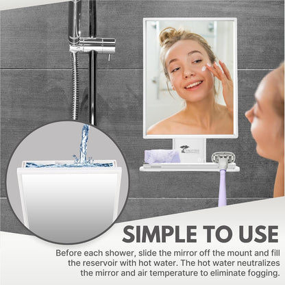ToiletTree Products Fogless Shower Mirror for Shaving & Makeup - Adjustable - Anti-Fog Mirror with Squeegee