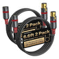 Warrky XLR Cables 6ft 2 Pack Balanced Microphone Cable Male to Female by WARRKY