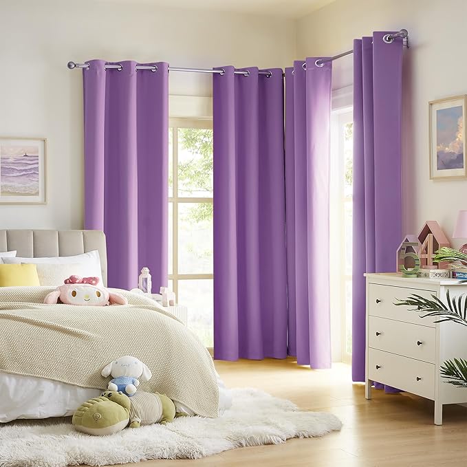 DUALIFE Short Purple Curtain Panels - Image 2